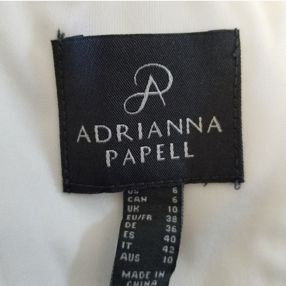 Adrianna Papell Lace V-Neck Wedding Gown Down - Picture 6 of 8